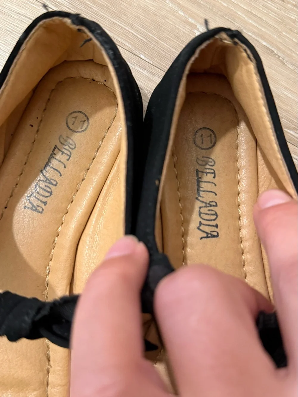 Girls' Black Mary Jane Ballet Flats with Bow Strap